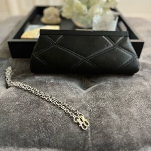 Jessica Elegant Black Satin Wristlet